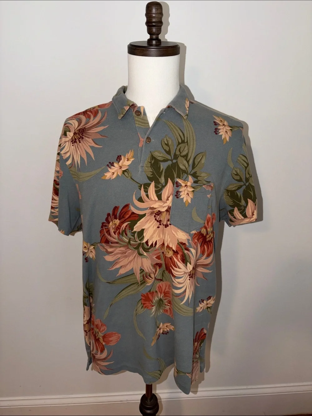 Polo by Ralph Lauren Gray Floral Short-Sleeve Polo